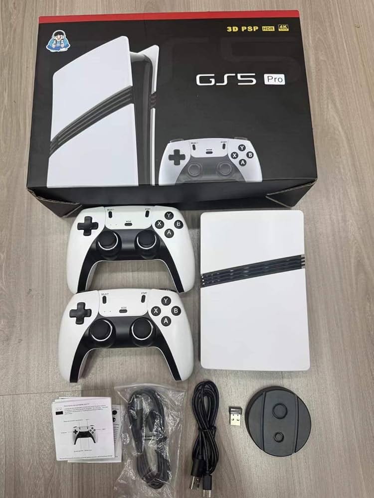 GS5 Pro Gaming Console 4K - 2 Wireless Controllers + 10,000+ Retro Games