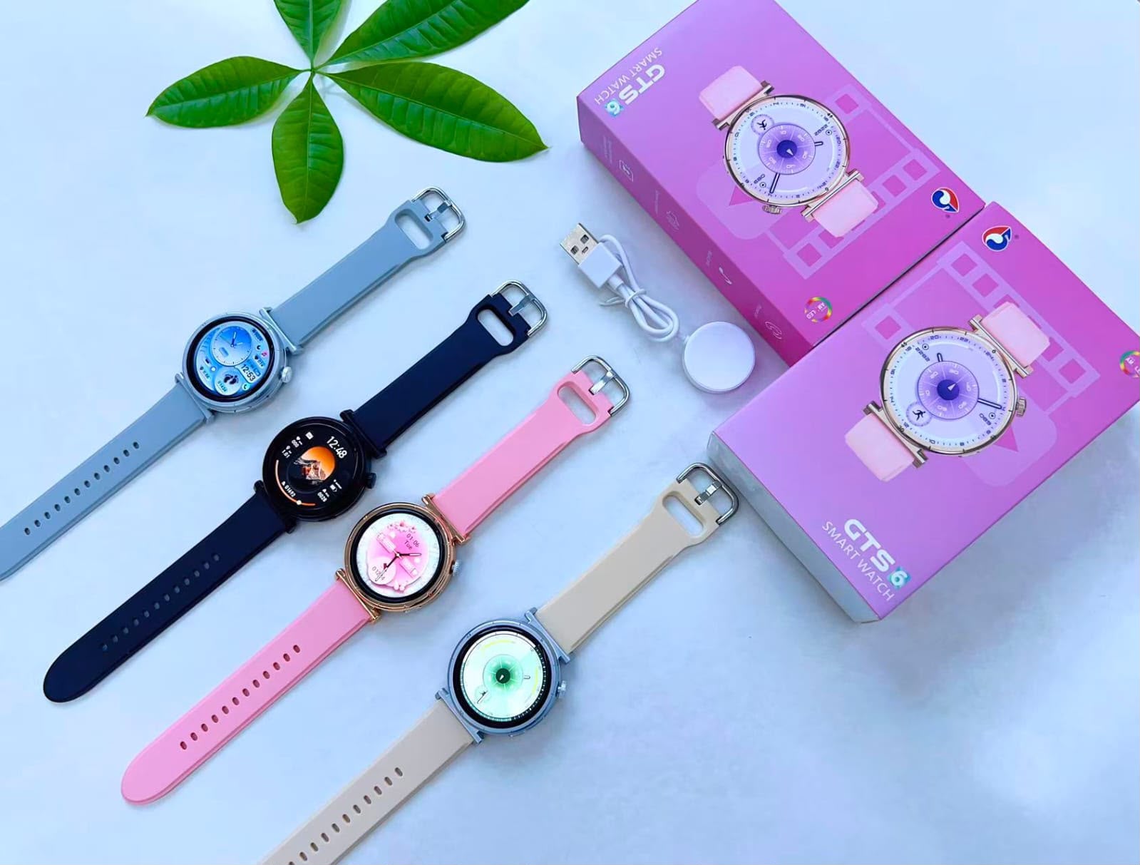 GTS6 Ladies Smart Watch - Round Dial + Multiple Color Straps