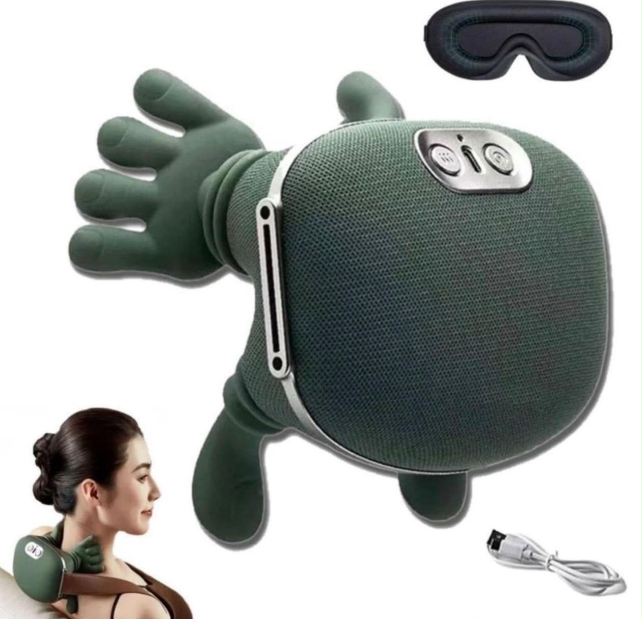 Electric Neck & Shoulder Massager - Claw Node + Eye Mask + USB Charging