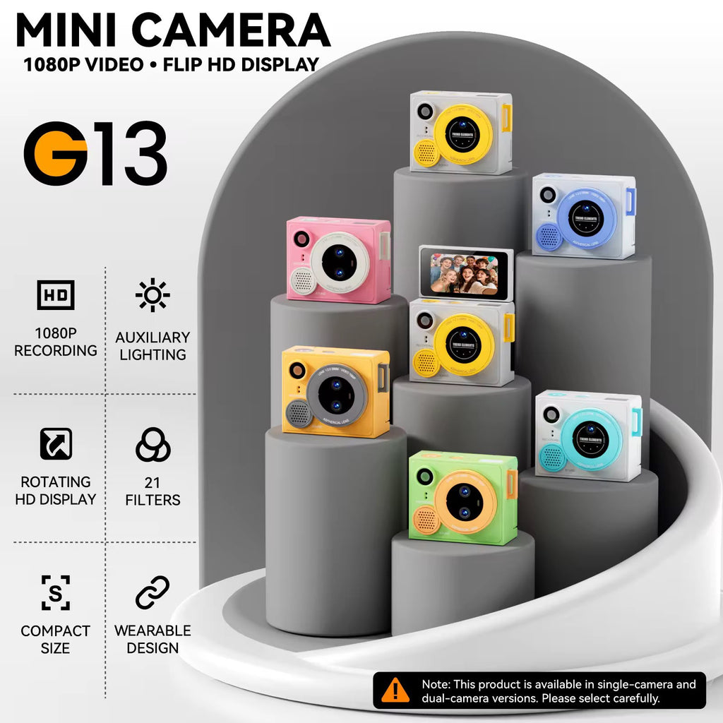 G13 Mini Camera 1080P with Rotating Flip HD Display