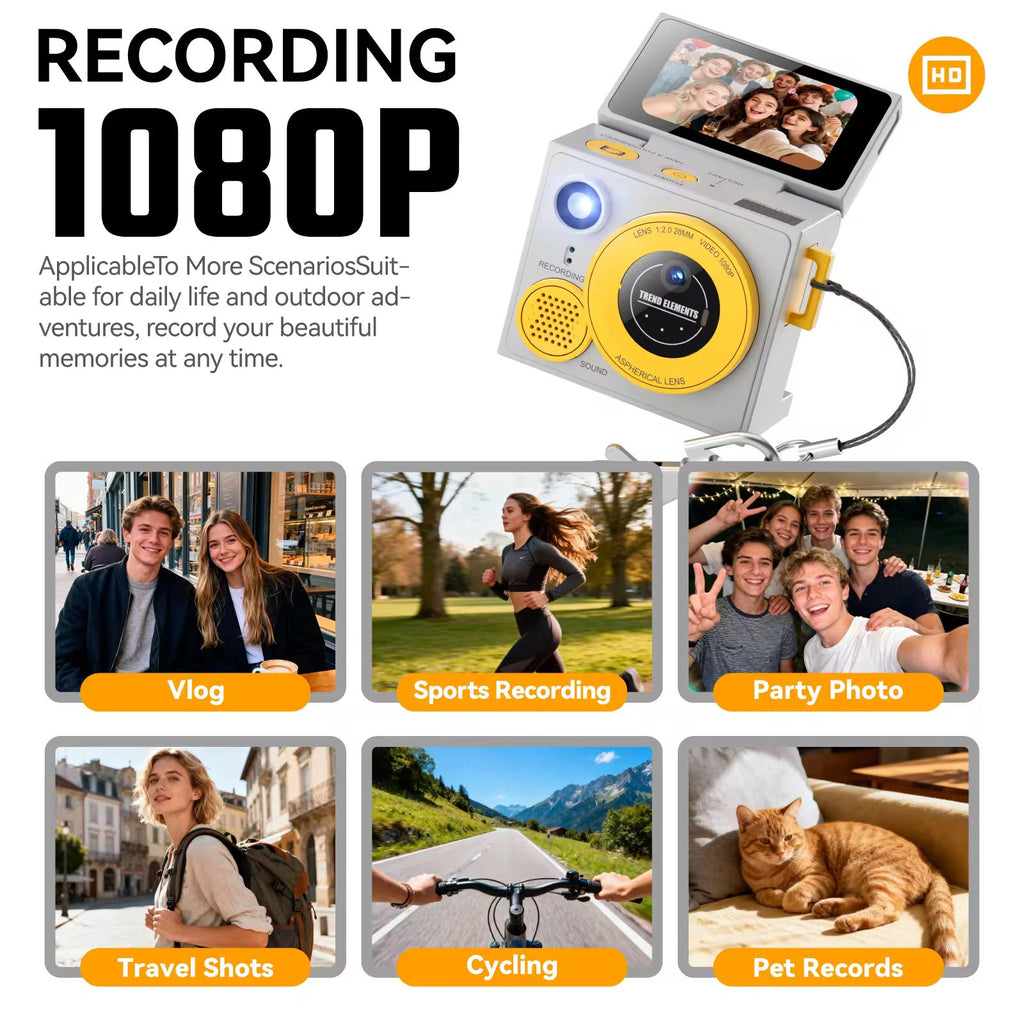 G13 Mini Camera 1080P with Rotating Flip HD Display