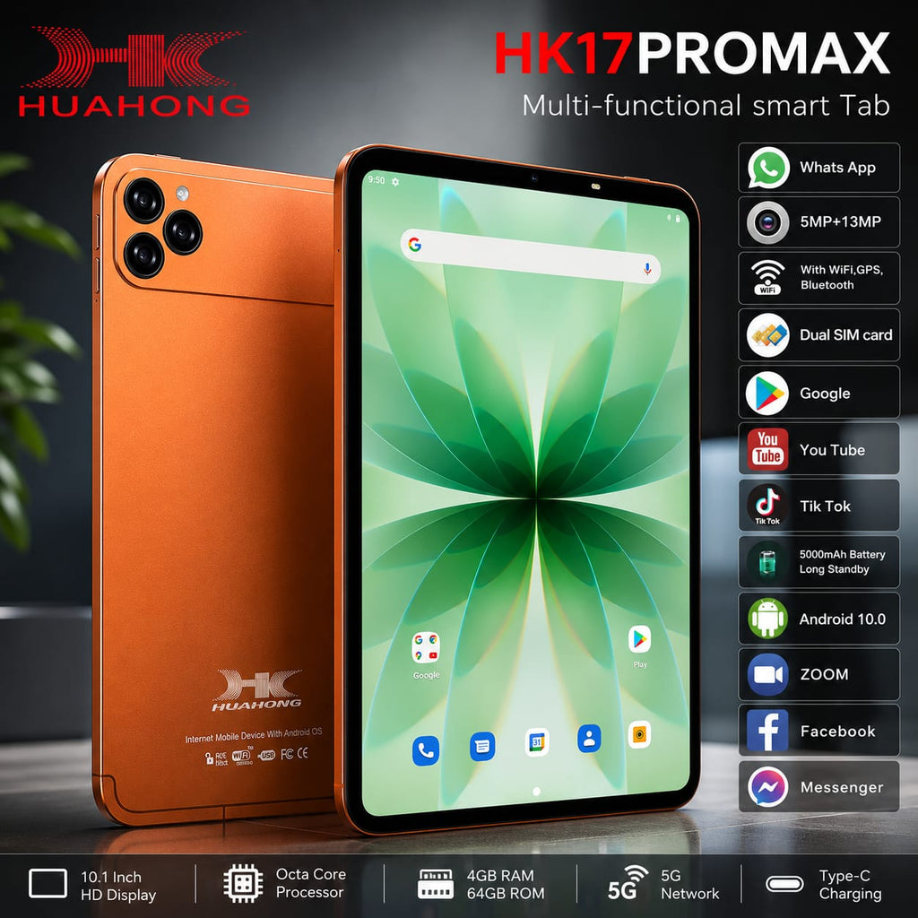 Huahong HK17 Pro Max 5G Android Tablet front and back view