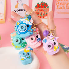 Cute Camera Keychain with Bell