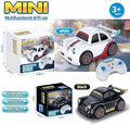 Mini multifunctional drift RC car in white and black with remote controller and box