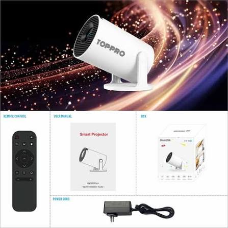 Toppro smart projector with remote control and accessories