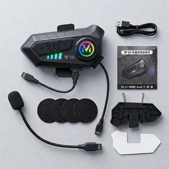 V10 Motorcycle Bluetooth Intercom | 1000mAh | IPX6 | HD Noise Reduction
