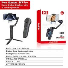 M3 Pro 3-Axis Gimbal Stabilizer with AI Tracking Module
